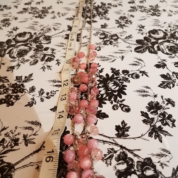 Long pink rose necklace jr8 - Picture 2 of 6
